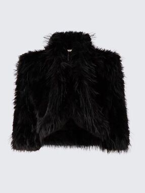 Elie Saab x H&M Black Fluffy Jacket - Size Medium M Brand New